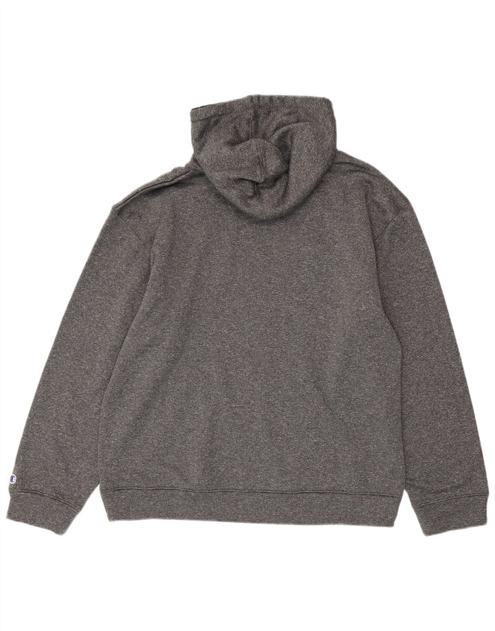 CHAMPION Herren-Kapuzenpullover, großes, grau meliertes Polyester