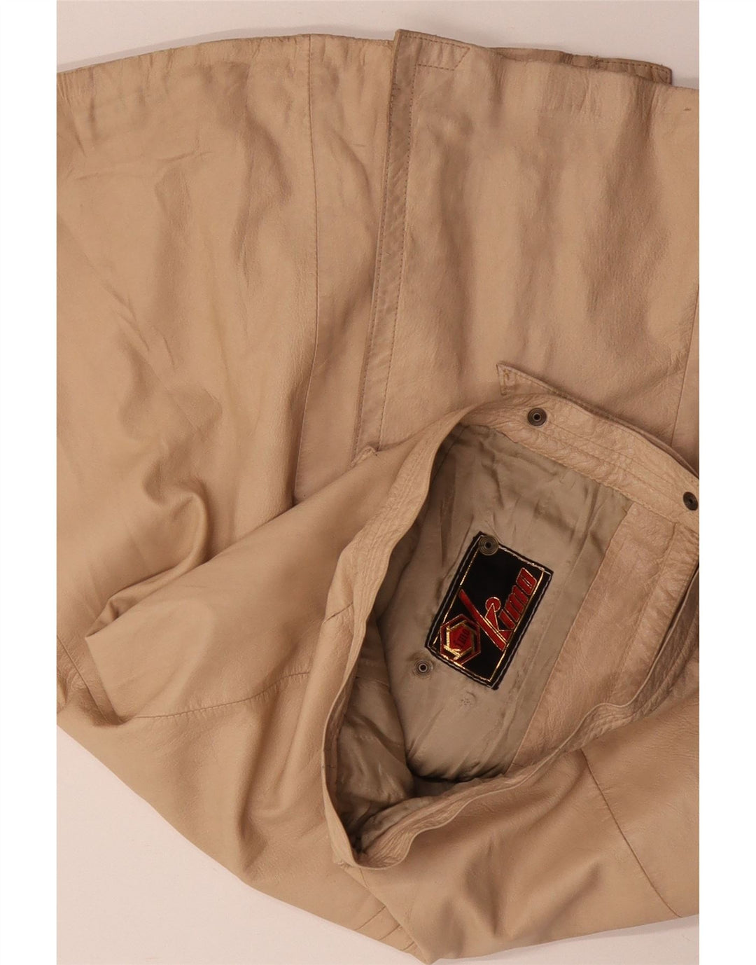 VINTAGE Damen Lederrock W30 Mittelbeige