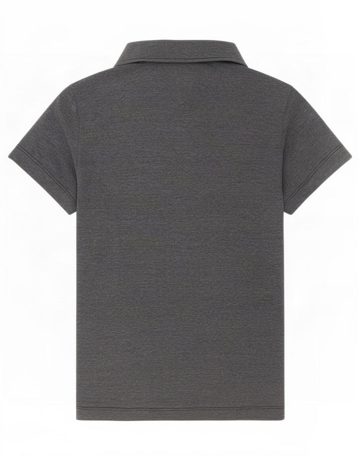 Jack Wolfskin Damen Poloshirt UK 12/14 Mittelgrau meliertes Polyester