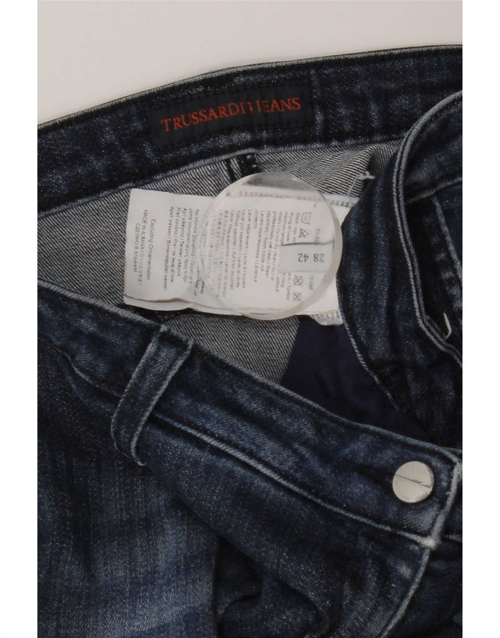Trussardi Damen Slim Jeans W28 L28 Blaue Baumwolle