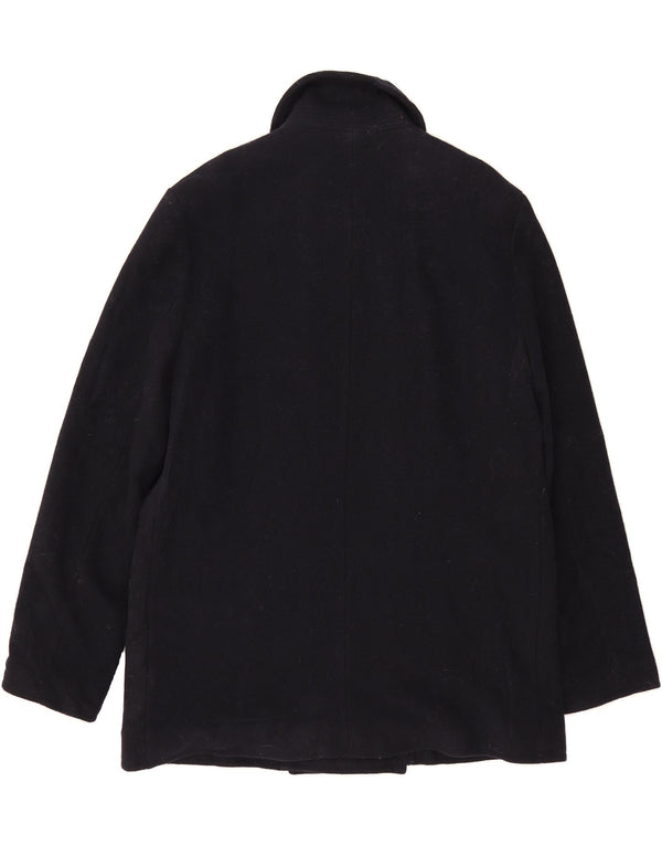 J. CREW Herren Pea Coat UK 42 XL Marineblaue Wolle