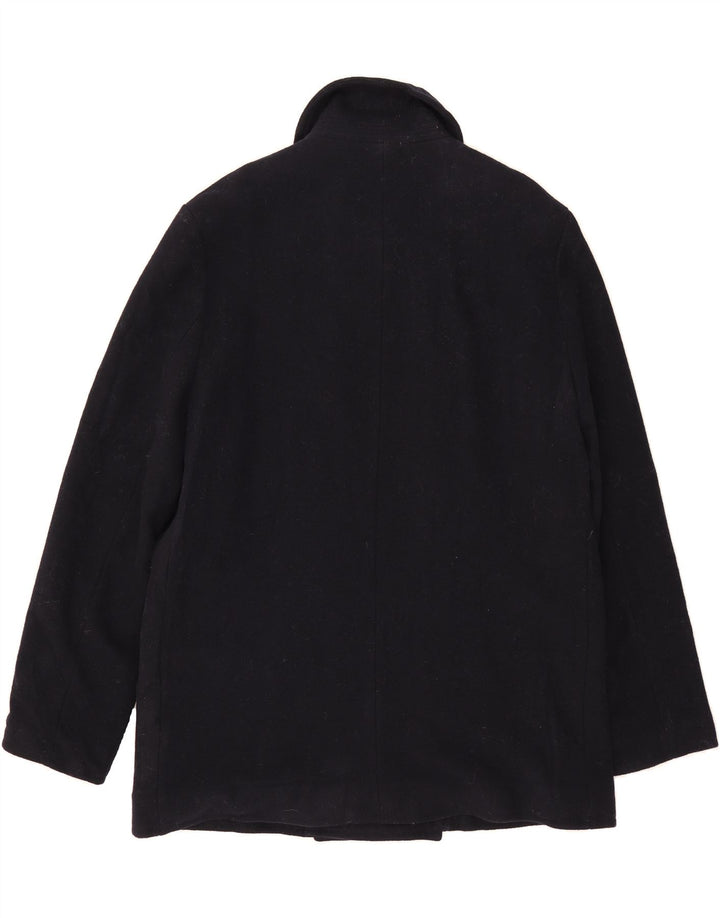 J. CREW Herren Pea Coat UK 42 XL Marineblaue Wolle