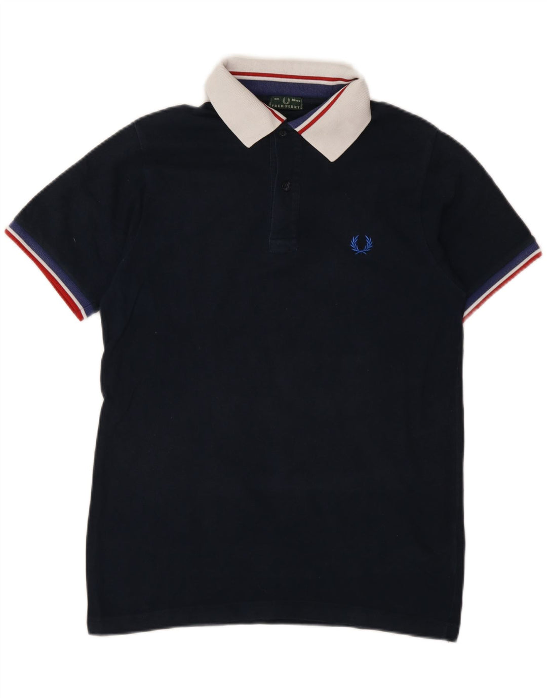 Fred Perry Jungen-Poloshirt, 15–16 Jahre, marineblaue Baumwolle