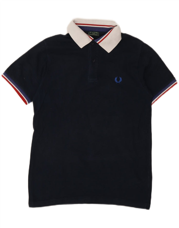 Fred Perry Jungen-Poloshirt, 15–16 Jahre, marineblaue Baumwolle