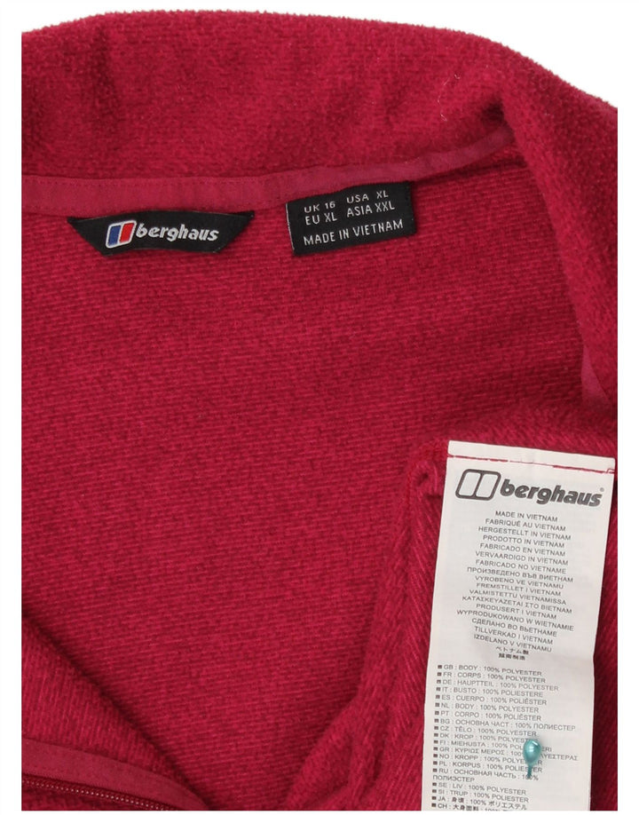 Berghaus Damen-Fleecepullover mit Reißverschluss am Hals, UK 16, Größe L, Rot, Polyester