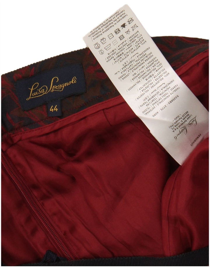 LUISA SPAGNOLI Damen A-Linienrock IT 44 Medium W28 Rot geblümtes Polyester