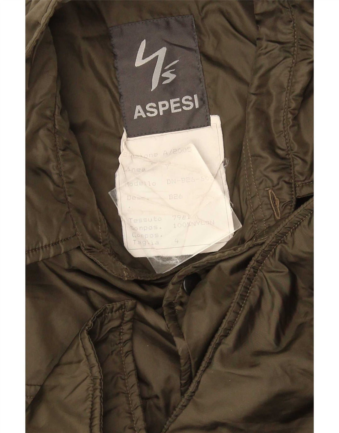 Aspesi Herren Militärjacke UK 38 Medium Khaki Nylon