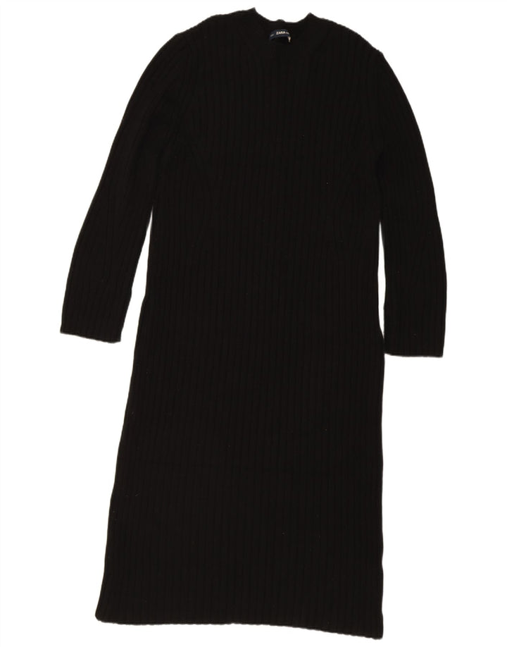 Zara Damen Pulloverkleid UK 14 Medium Schwarz
