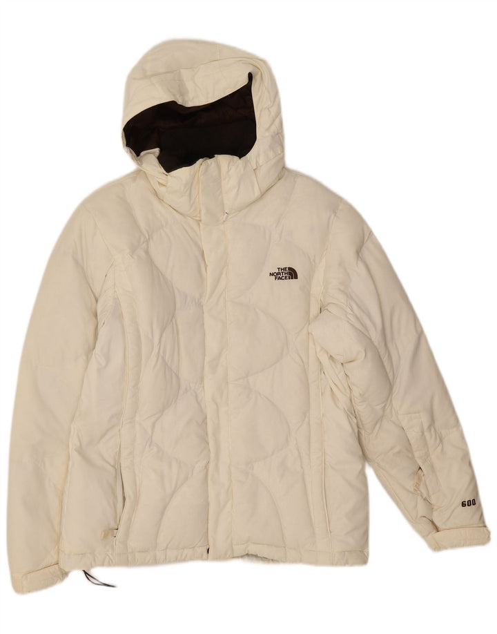 The North Face Wattierte Damenjacke mit Kapuze, UK 14, mittelweißes Nylon