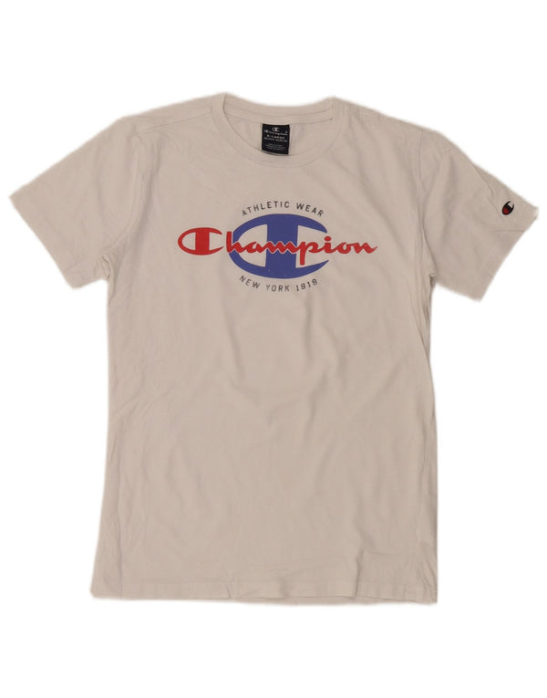 Champion T-Shirt mit Grafik für Jungen, 13–14 Jahre, XL, weiße Baumwolle