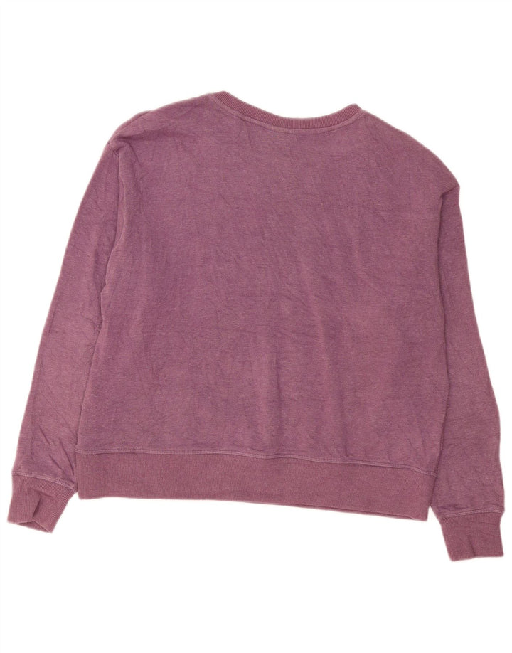 REEBOK Damen-Sweatshirt mit übergroßem, bauchfreiem Grafikmuster, Gr. 16, Lila