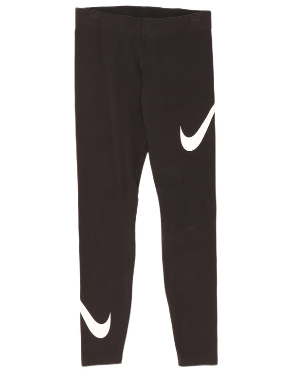 Nike Damen Graphic Leggings UK 12 Medium Schwarz