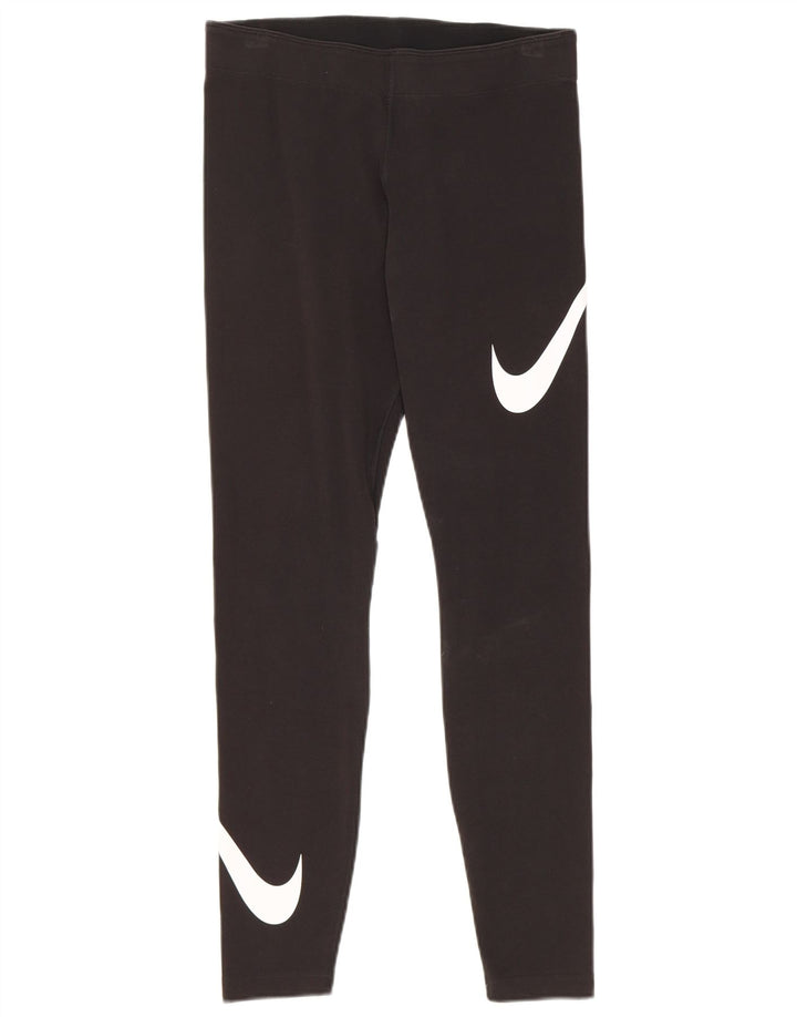 Nike Damen Graphic Leggings UK 12 Medium Schwarz