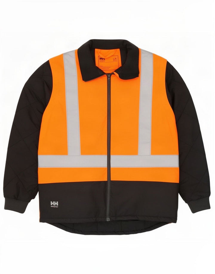 Helly Hansen Herren Workwear Wattierte Jacke UK 40 Large Orange Colourblock