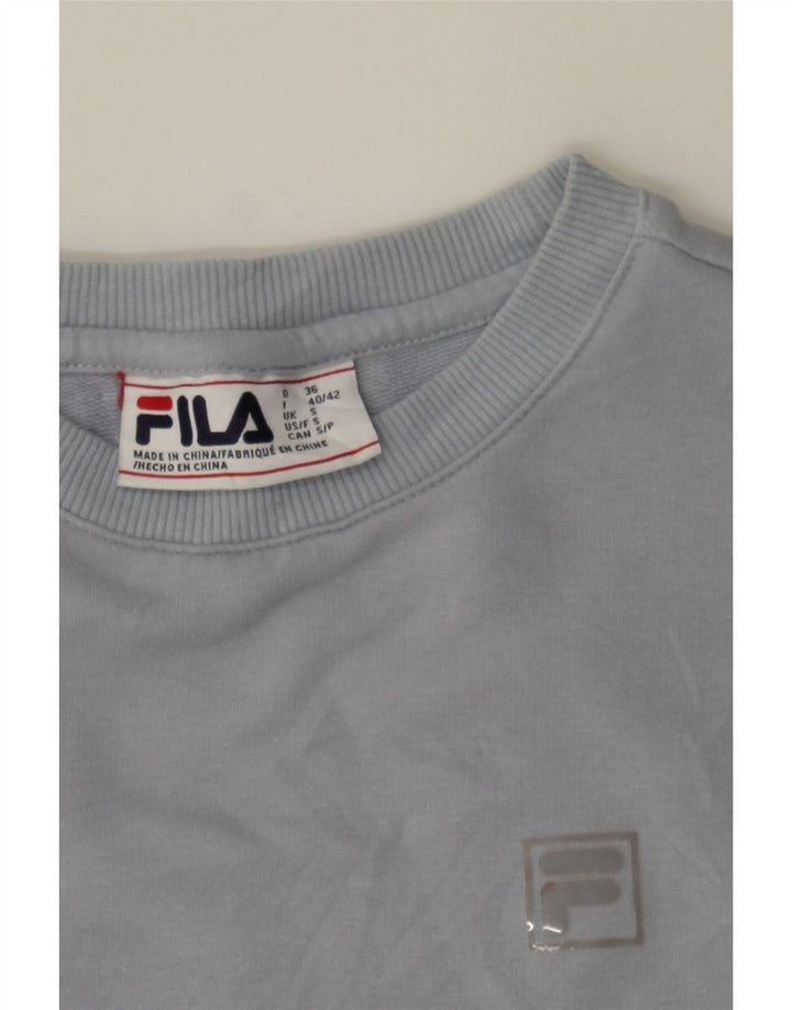 FILA Womens Oversized Sweatshirt Jumper UK 10 Small Grey Cotton Vintage Fila and Second-Hand Fila from Messina Hembry 