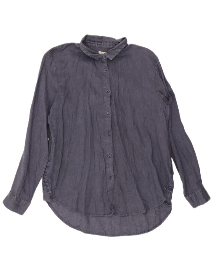 Dack's Damenhemd UK 16 Large Marineblaues Leinen