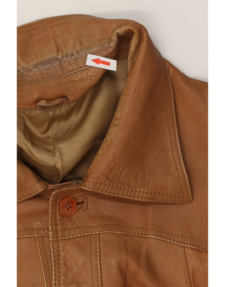 Vintage Herren Lederjacke IT 54 2XL Braun
