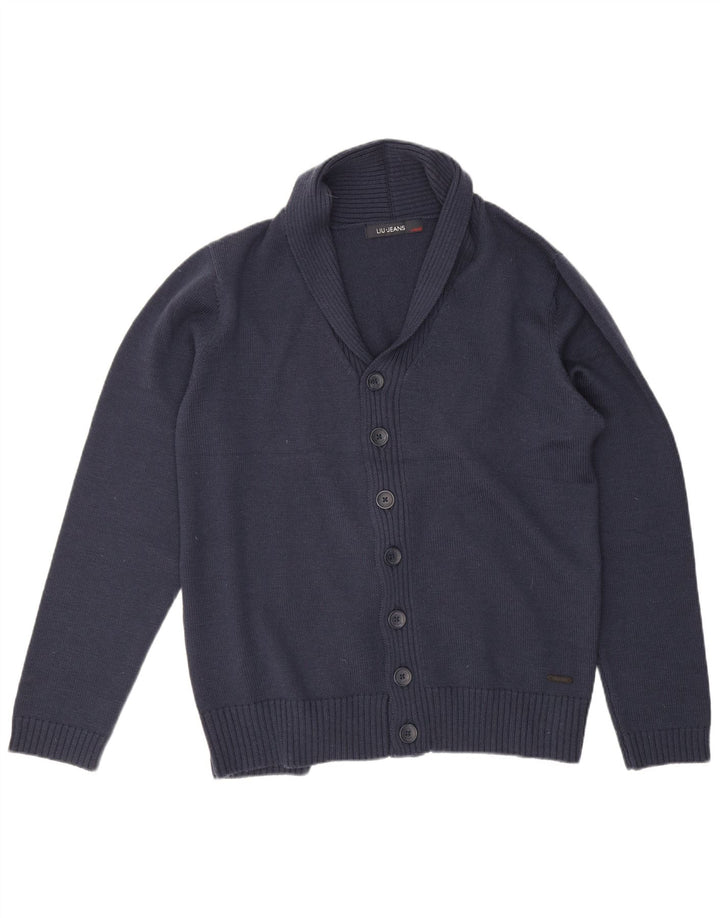 LIU JO Herren Strickjacke XL Marineblaue Wolle
