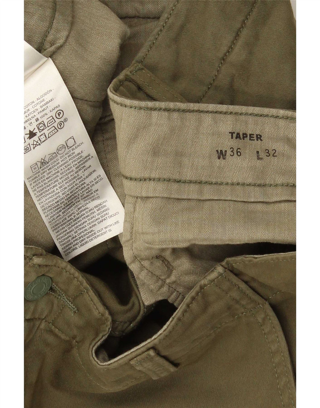 Levi's Herren Tapered Cargohose W36 L32 Khaki Baumwolle