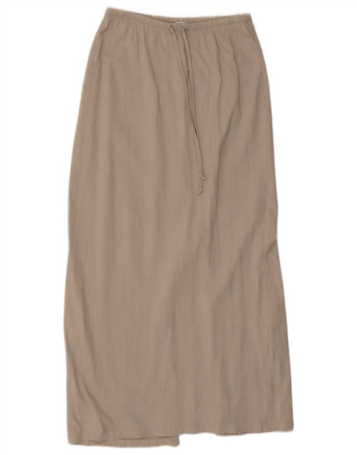 Zara Damen Maxirock Small W26 Beige Baumwolle