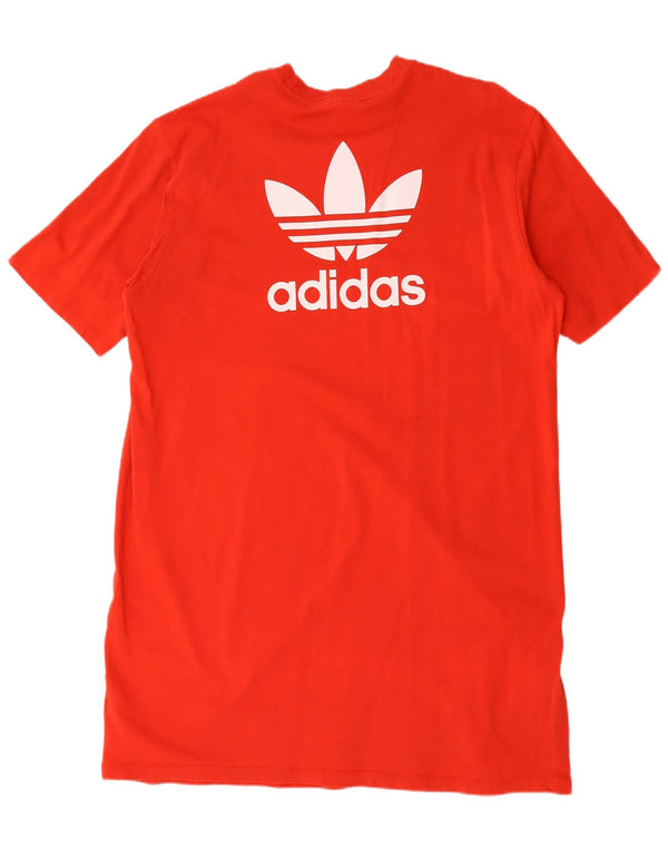 Adidas Damen Graphic Oversized T-Shirt Kleid UK 20 2XL Rote Baumwolle