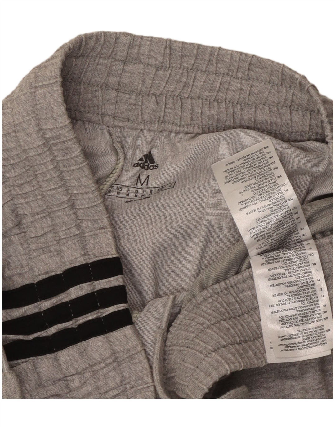 Adidas Herren-Sportshorts aus mittelgrau gefleckter Baumwolle