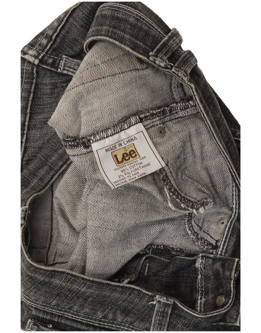 Lee Damen Slim Jeans W26 L27 Graue Baumwolle