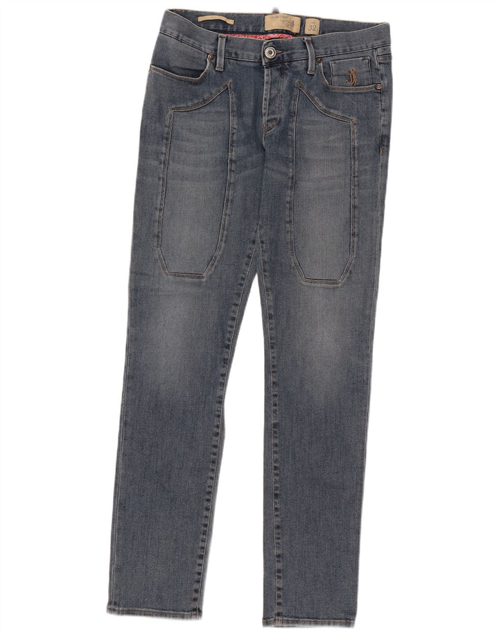 Jeckerson Damen Slim Jeans W32 L31 Blaue Baumwolle