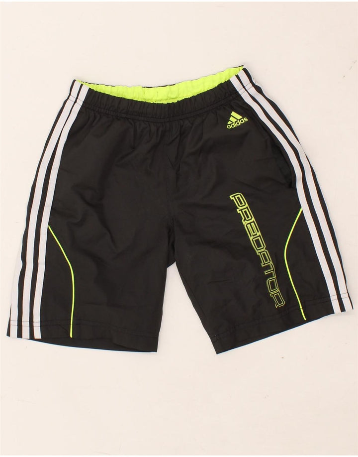 ADIDAS Boys Graphic Sport Shorts 10-11 Years Grey Polyester Vintage Adidas and Second-Hand Adidas from Messina Hembry 