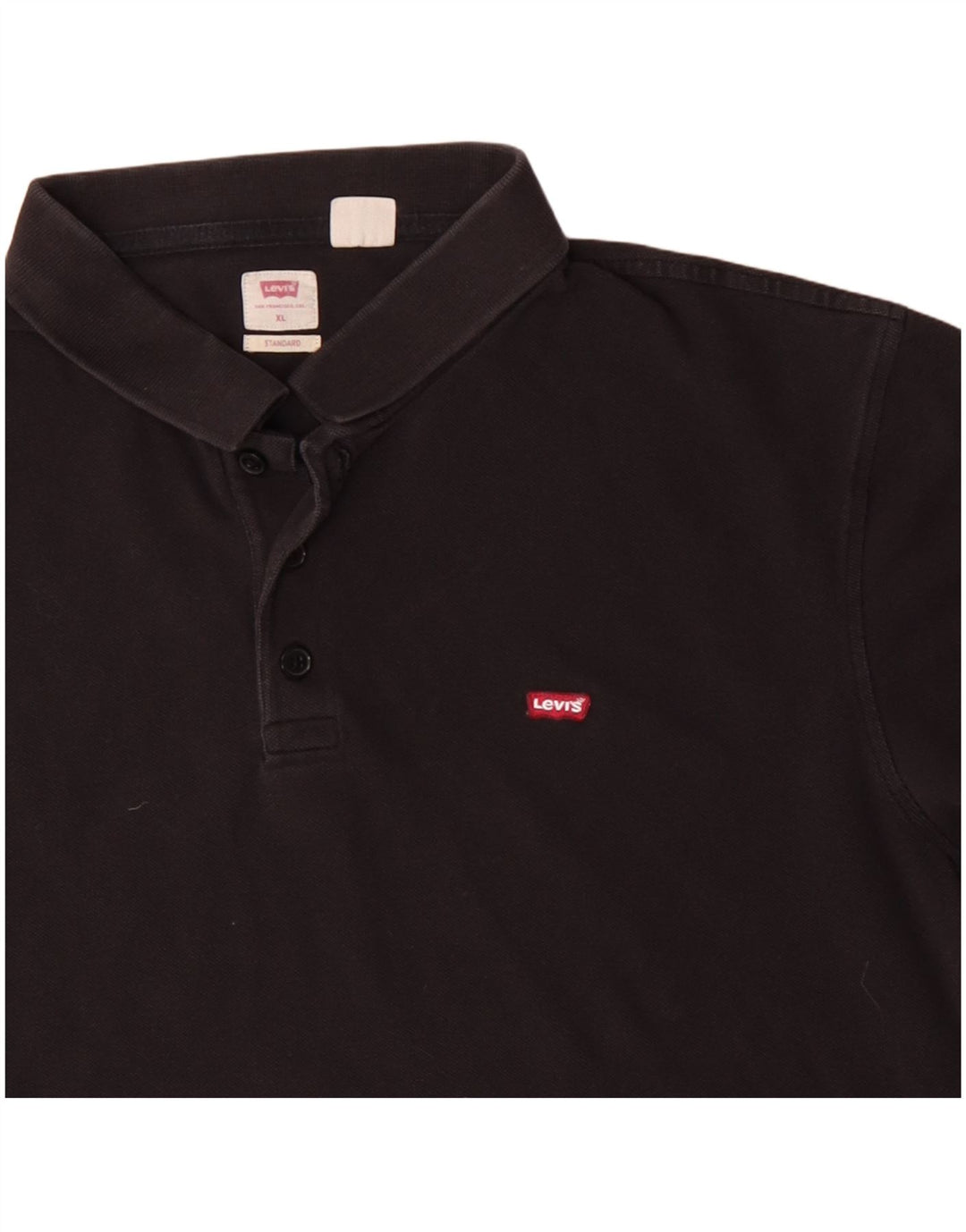 LEVI'S Herren-Poloshirt mit Standard-Passform, XL, schwarze Baumwolle