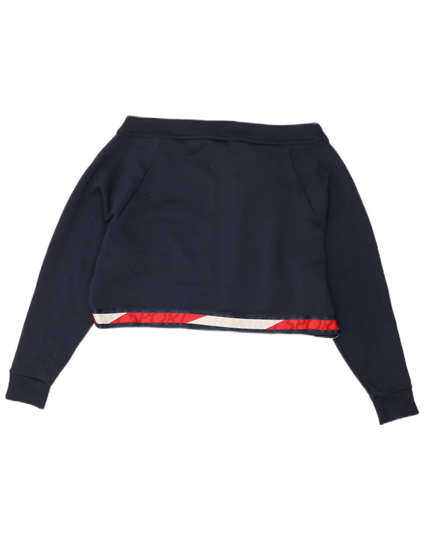 Tommy Hilfiger Damen Crop Sweatshirt Pullover UK 16 Large Marineblau