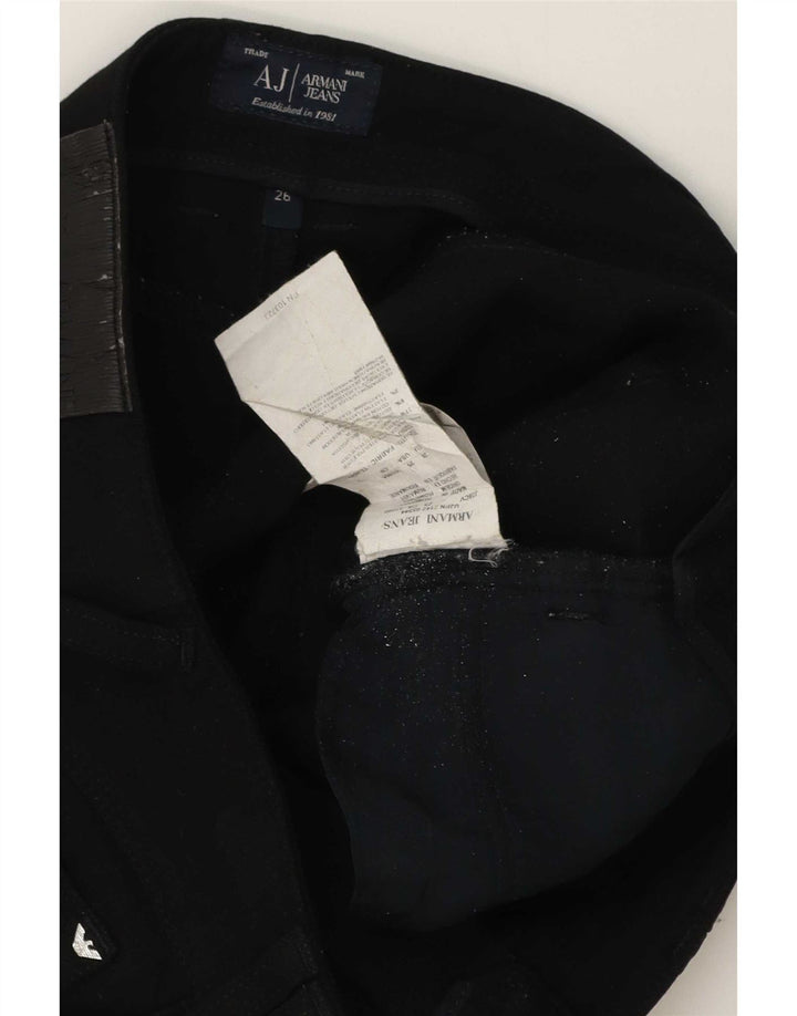 Armani Damen Skinny Jeans W26 L31 Schwarz Polyester
