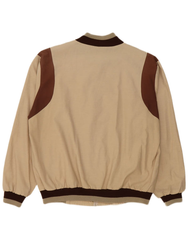 Vintage Herren Bomberjacke UK 42 XL Beige Colourblock Polyester