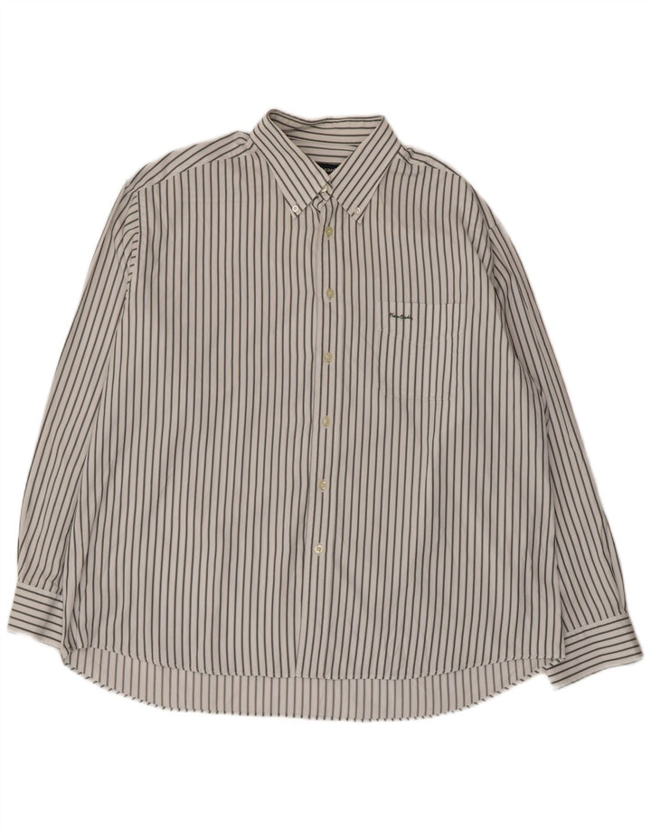 Pierre Cardin Herrenhemd XL Weiß gestreift