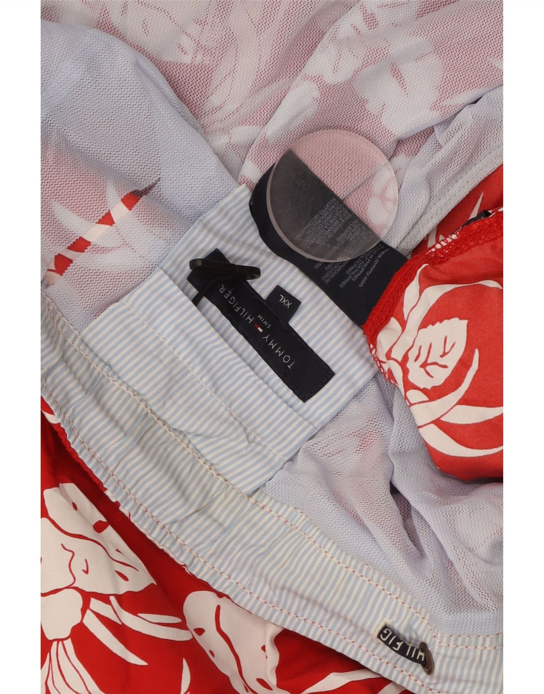 TOMMY HILFIGER Herren Badeshorts 2XL Rot Blumenmuster Polyester