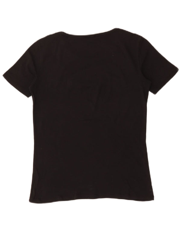 Max & Co. Womens Graphic T-Shirt Top UK 14 Large Black
