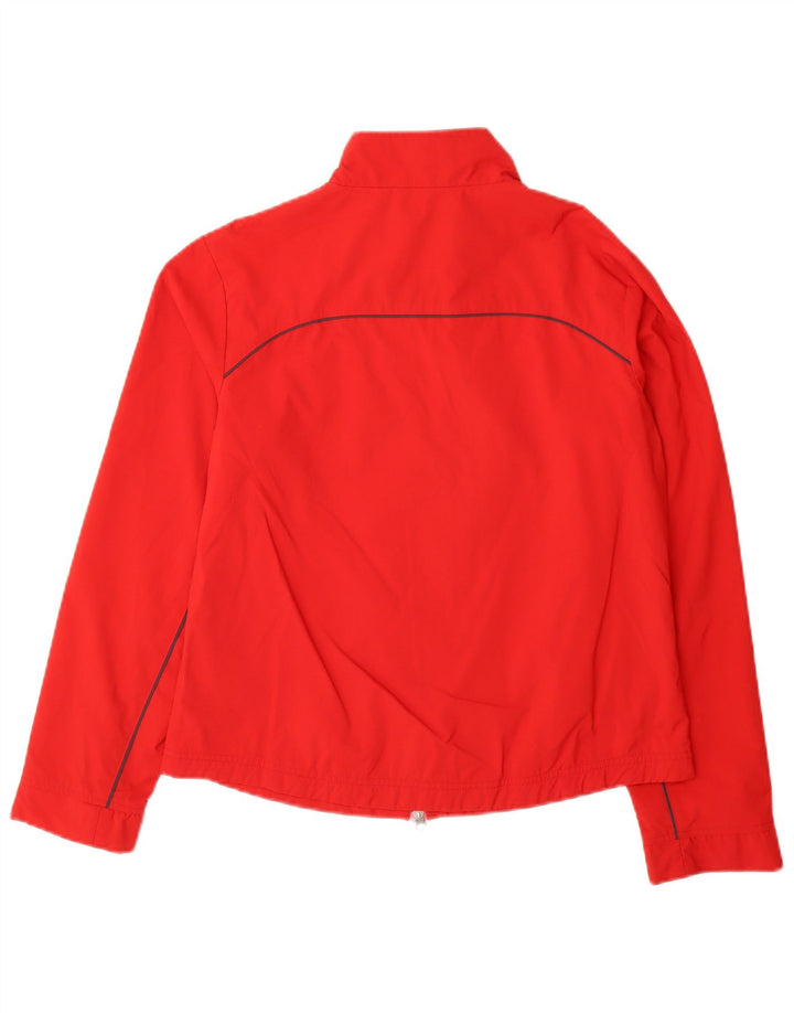 NIKE Damen-Trainingsanzug-Oberjacke UK 10/12 Mittelrotes Nylon