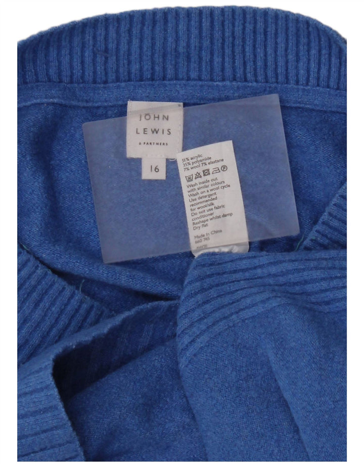 John Lewis Damen-Pullover, übergroß, U-Boot-Ausschnitt, Gr. 16, Blau