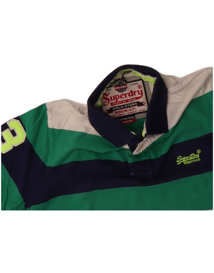 SUPERDRY Herren-Poloshirt mit Grafik, mittelgroß, mehrfarbig, gestreift, Baumwolle