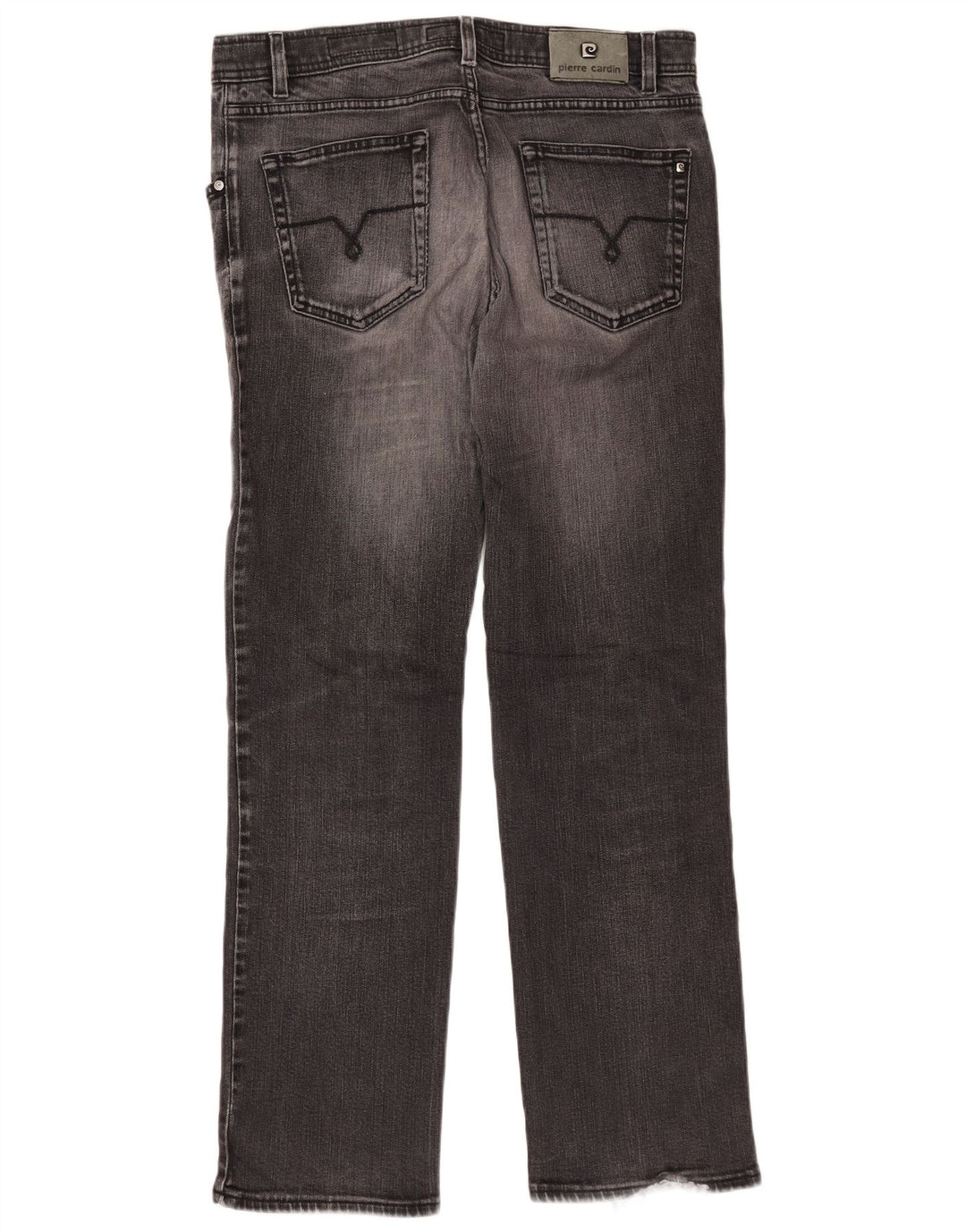PIERRE CARDIN Herren Straight Jeans W36 L32 Graue Baumwolle