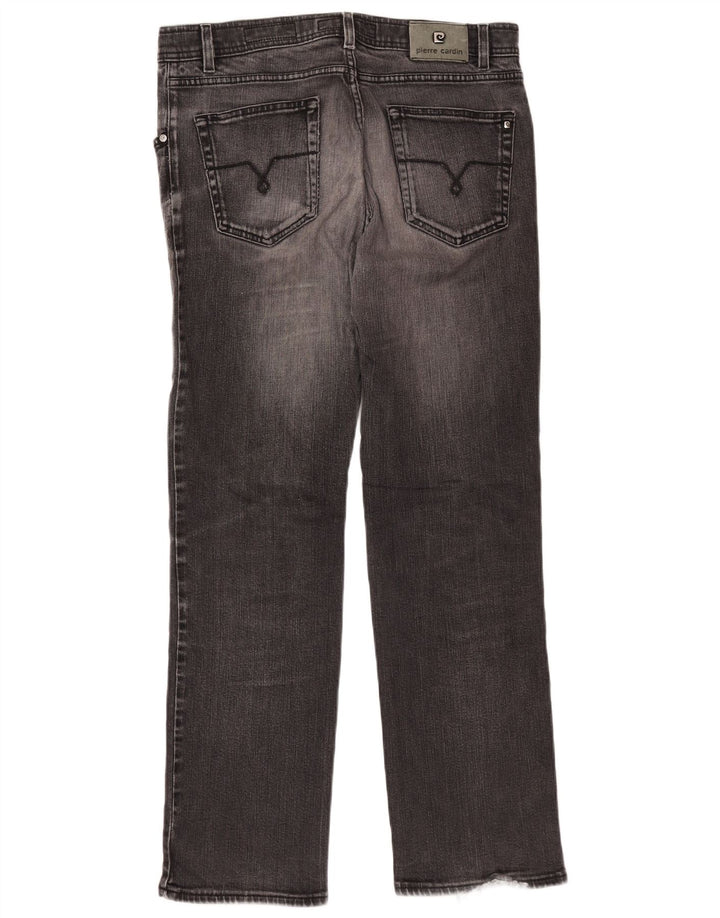 PIERRE CARDIN Herren Straight Jeans W36 L32 Graue Baumwolle