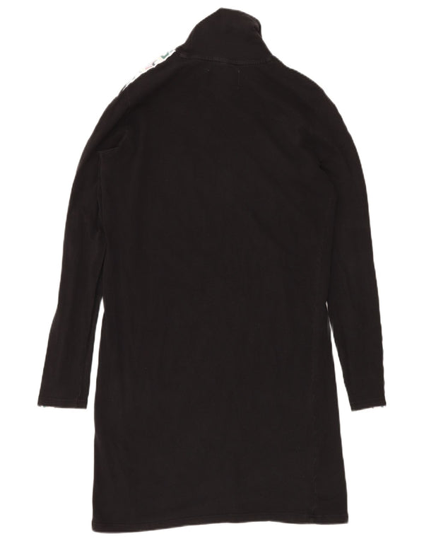 FILA Damen T-Shirt-Kleid mit grafischem Rollkragen, Gr. 10, Größe S, Schwarz, Farbblock