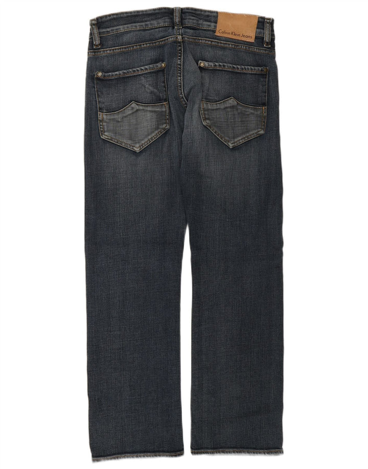 CALVIN KLEIN Damen Straight Jeans W30 L27 Blaue Baumwolle