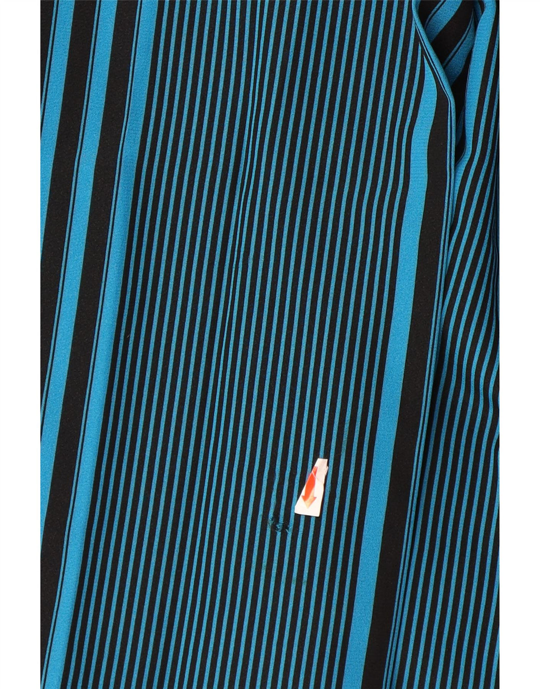 VINTAGE Damen Faltenrock IT 44 Medium W32 Blau gestreift Polyester