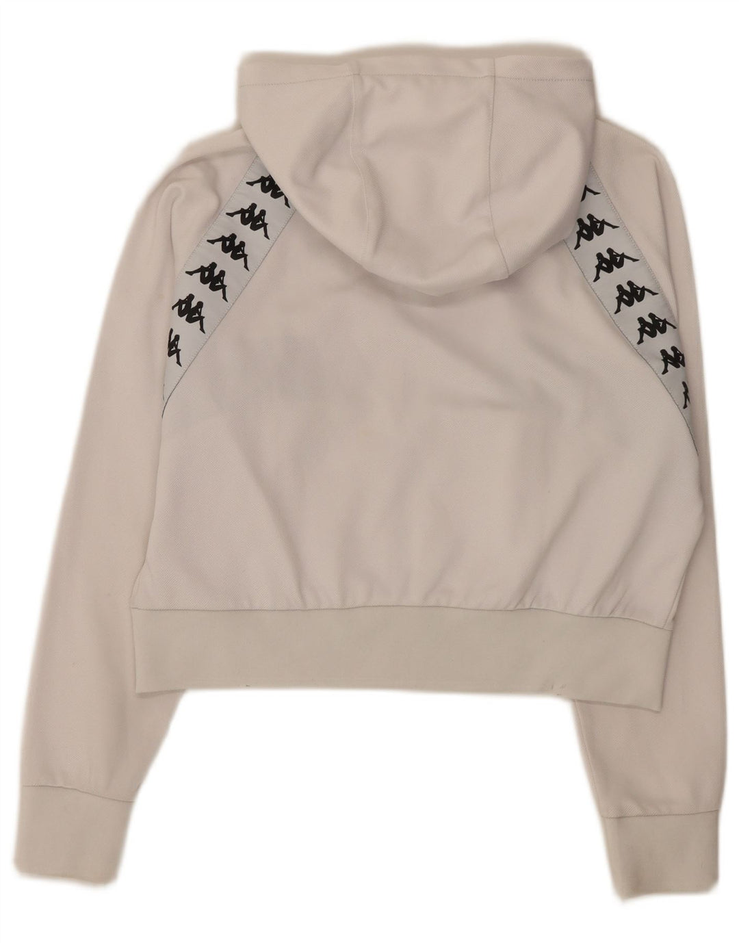 Kappa Womens Oversized Graphic Zip Hoodie Pullover UK 10 Small Weiß