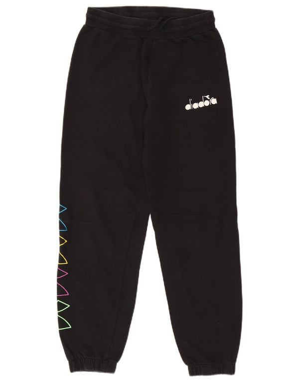 Diadora Jungen-Trainingshose mit Grafik, Jogginghose, 13–14 Jahre, schwarze Baumwolle