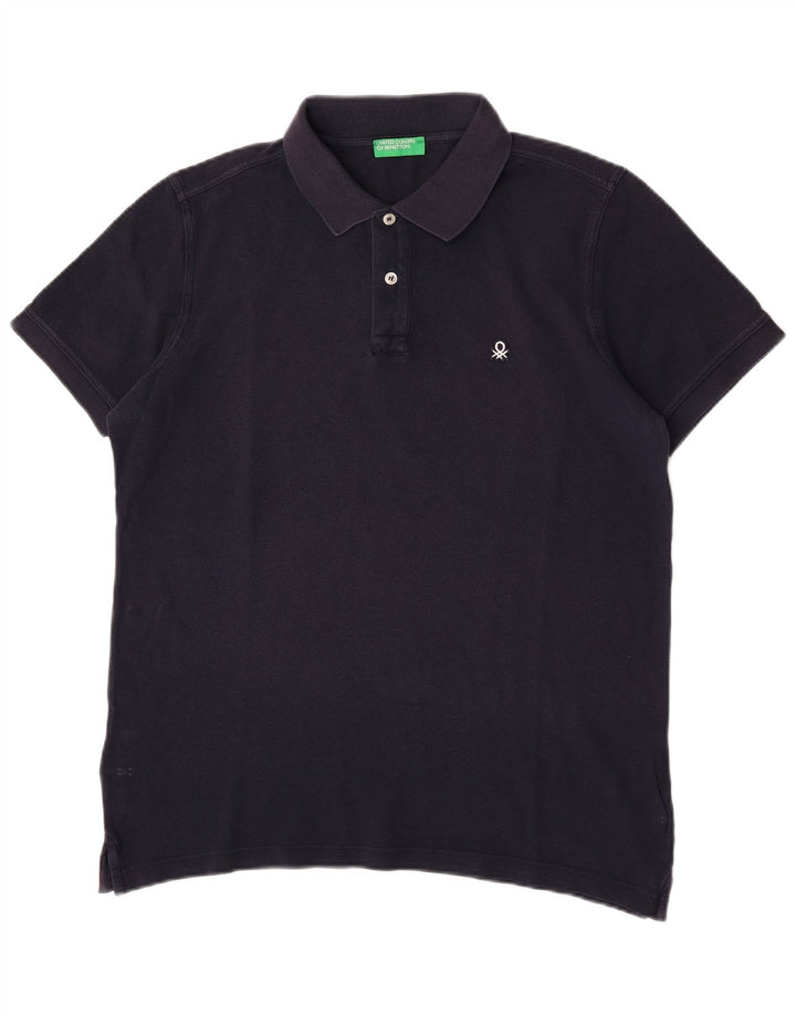 Benetton Herren Poloshirt Medium Marineblau