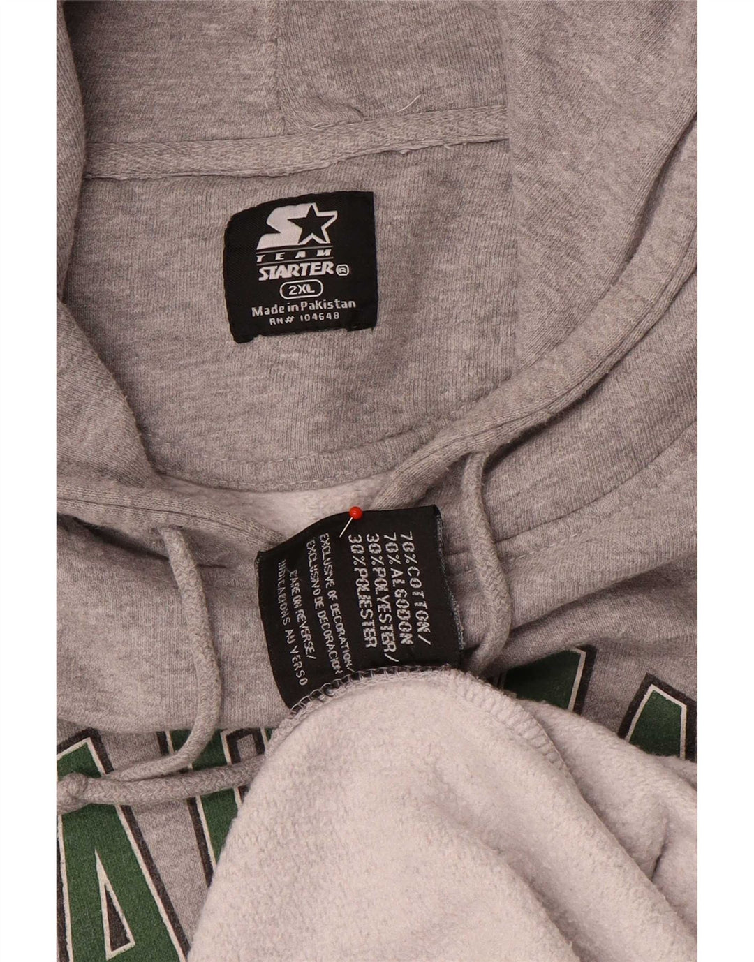 Starter Herren Marshall Thundering Herd Graphic Kapuzenpullover 2XL Grau Baumwolle