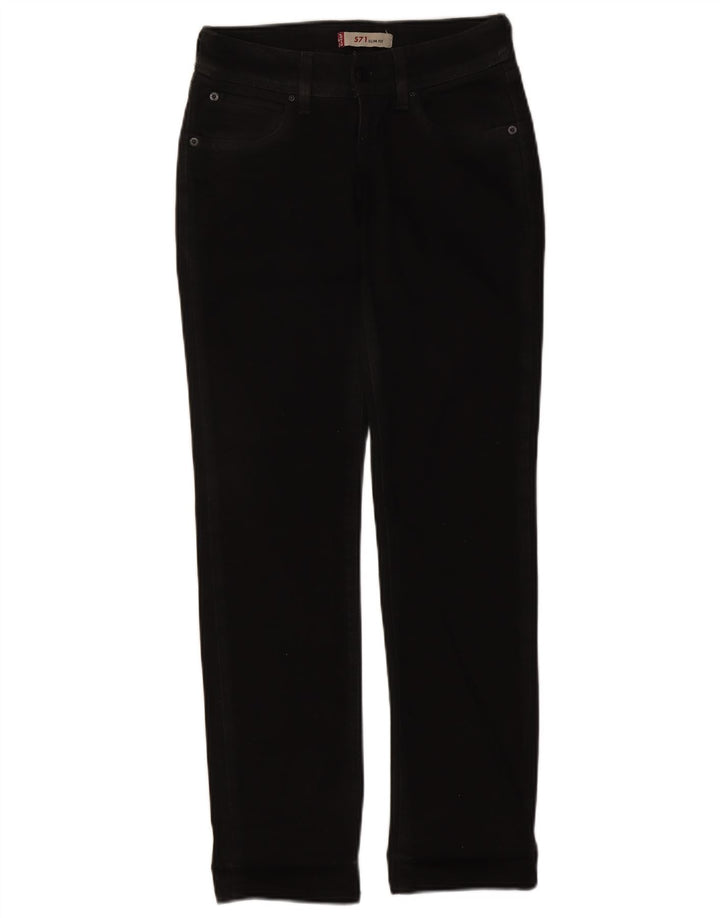Levi's Damen 571 Slim Jeans W26 L30 Schwarz Baumwolle