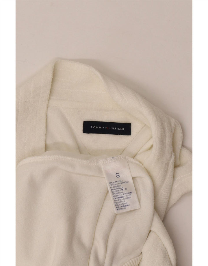 Tommy Hilfiger Damen ärmelloser Playsuit UK 10 Small Weiße Baumwolle